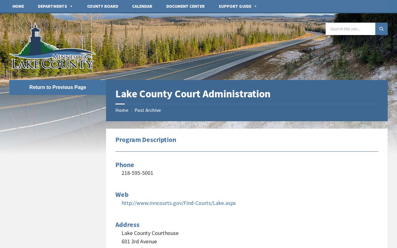 Lake County Court Administration source for release and court records