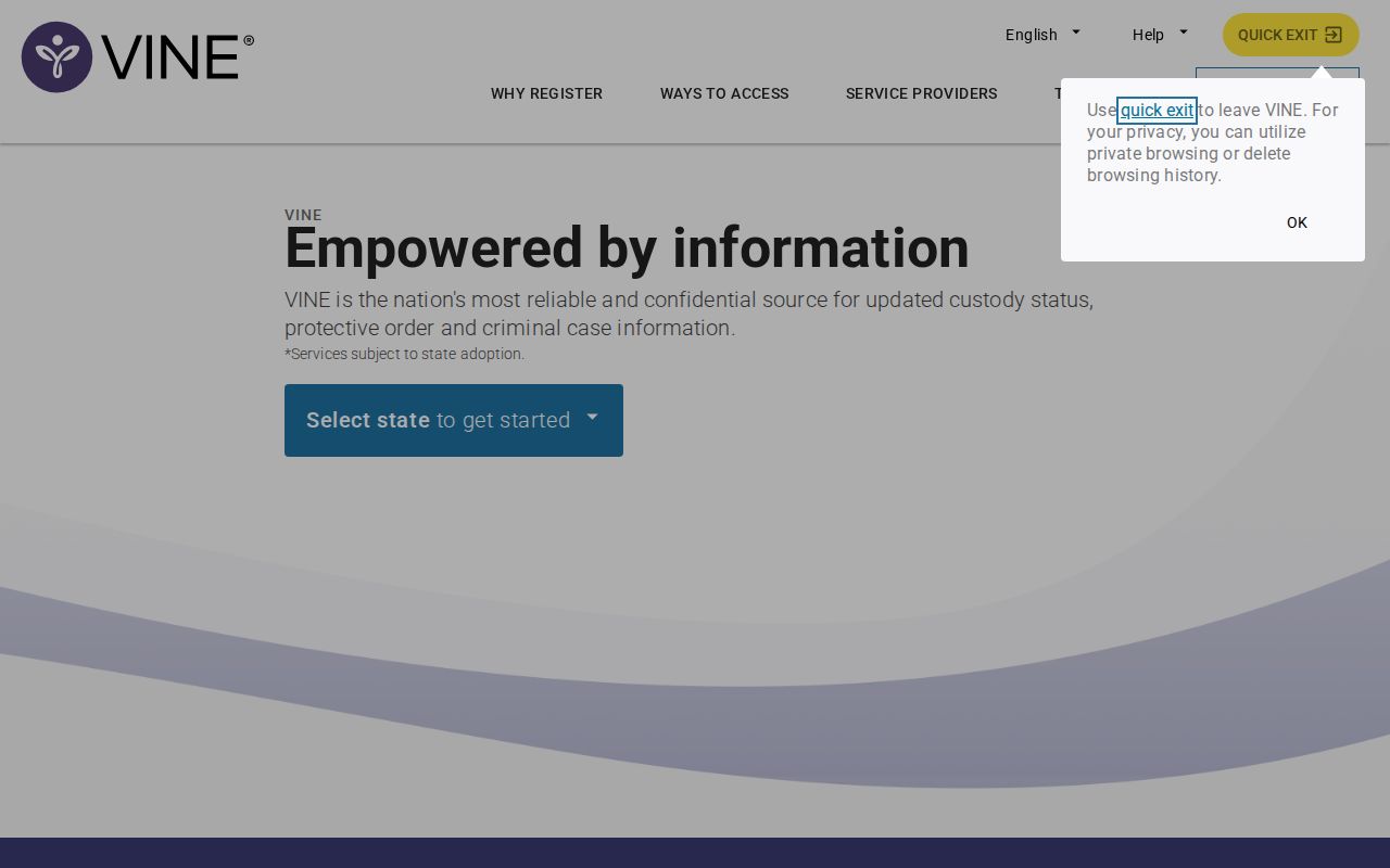 VINELink Minnesota person search for a Lake County inmate release check